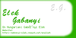 elek gabanyi business card